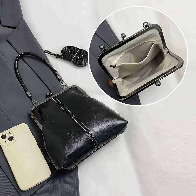 sunaeset black crossbody bags for women, small kiss lock purses and handbags, purse with pockets and compartments - Image 5