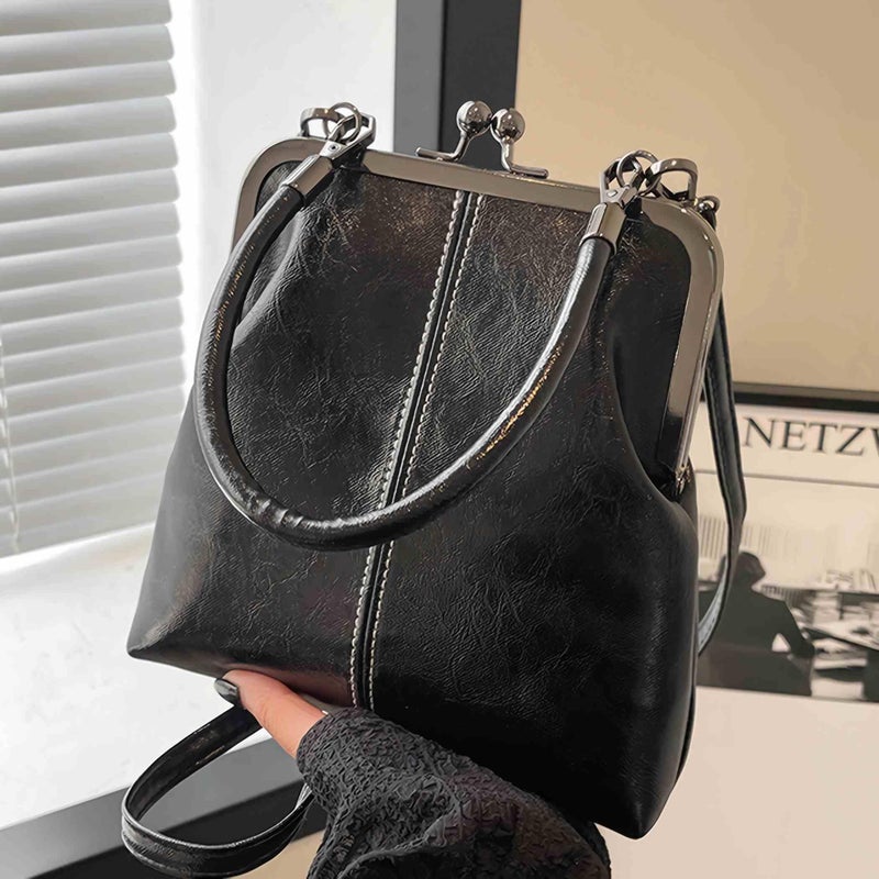 sunaeset black crossbody bags for women, small kiss lock purses and handbags, purse with pockets and compartments - Image 2