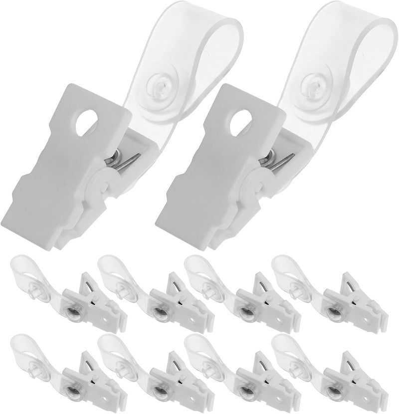 Homoyoyo 100pcs White PVC Id Card Clips Badge Clips with Straps Strong and Easy to Carry Name Tag Badge Holders for Work and Office Use - Image 1