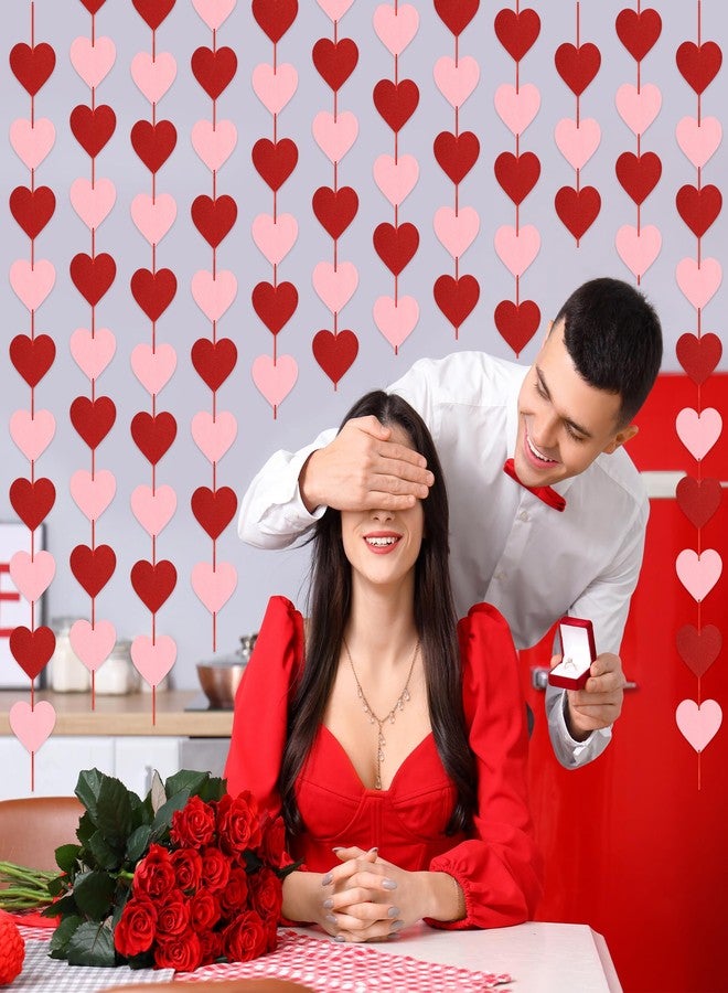 12 قطعة من زينة عيد الحب المعلقة، إكليل عيد الحب مُجمّع مسبقًا، زينة باللونين الأحمر والوردي، لافتة على شكل قلب لحفلات عيد الحب، مناسبة للعطلات والذكرى السنوية وحفلات الزفاف وأعياد الميلاد، ديكور خلفية للحفلات - Image 5