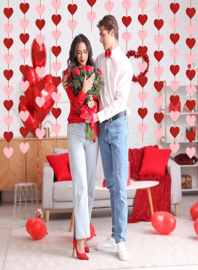 12 قطعة من زينة عيد الحب المعلقة، إكليل عيد الحب مُجمّع مسبقًا، زينة باللونين الأحمر والوردي، لافتة على شكل قلب لحفلات عيد الحب، مناسبة للعطلات والذكرى السنوية وحفلات الزفاف وأعياد الميلاد، ديكور خلفية للحفلات - Image 4