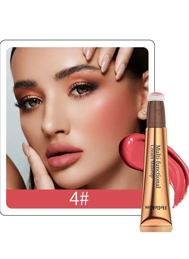 HelloKiss - Cream Contour Beauty Wand Liquid Face Contour Blush Rouge Stick Makeup Pen with Soft Cushion Applicator Lightweight Blendable Super Silky Bronzer Stick #04 - Image 1