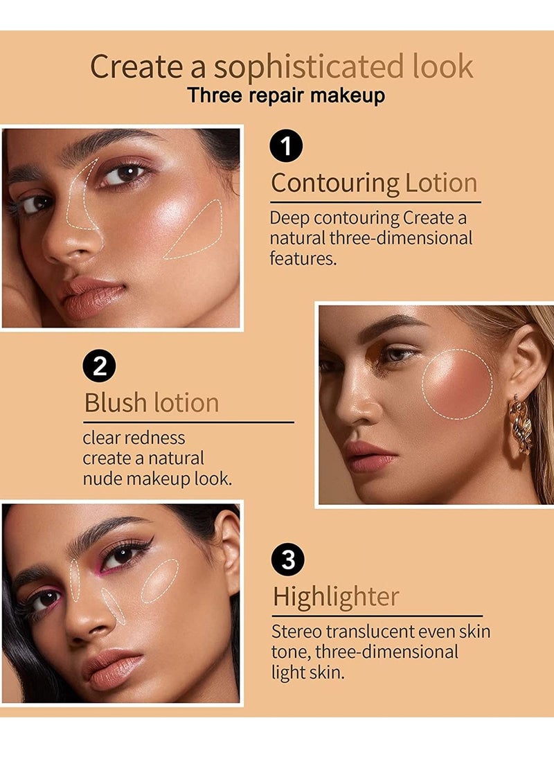 HelloKiss - Cream Contour Beauty Wand Liquid Face Contour Blush Rouge Stick Makeup Pen with Soft Cushion Applicator Lightweight Blendable Super Silky Bronzer Stick #04 - Image 1