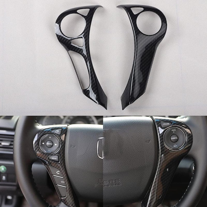 SZFKACCESS ABS Carbon Fiber Steering Wheel Cover Trim for Honda Accord 2014-2017 - 2pcs/Set - Image 1