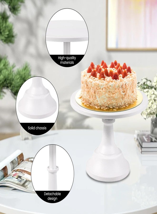 Odowalker 3 Pcs White Cake Stand, Dessert Display Table with Base 8" 10" 12" Metal Dessert Stand, Cupcake Display Plate for Birthday, Wedding, Party Decorations - Image 4