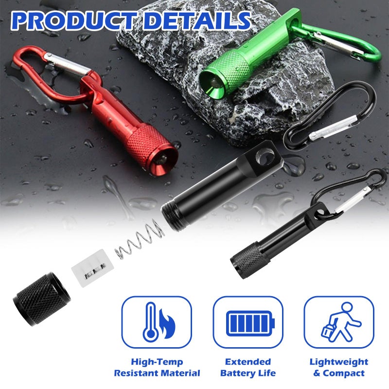 CZBRO 60 Pack Mini Keychain Flashlights Bulk, Ultra-Bright LED Metal Carabiner Clip Lights,Compact Emergency Lights for Camping, Hiking, Cycling, Survival Kits(60) - Image 3