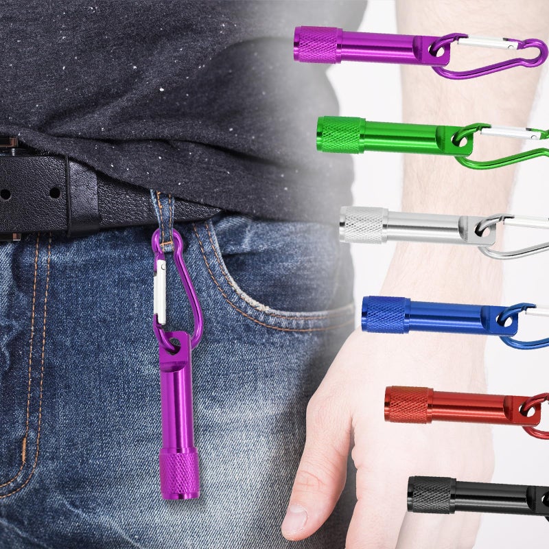 CZBRO 60 Pack Mini Keychain Flashlights Bulk, Ultra-Bright LED Metal Carabiner Clip Lights,Compact Emergency Lights for Camping, Hiking, Cycling, Survival Kits(60) - Image 5