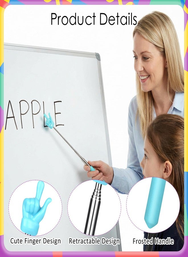 KINYFY 6 Pcs Telescopic Teacher Pointer Sticks, Extendable Hand Pointers, Retractable Classroom Finger Pointer Sticks for School Teaching, Enterprise Training, Conference Presentation - Image 5