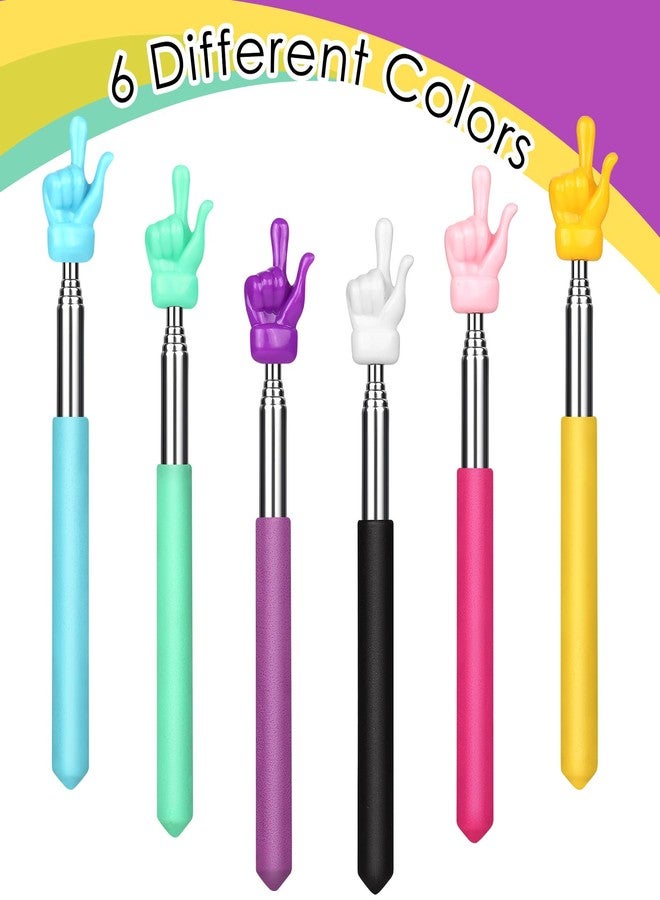 KINYFY 6 Pcs Telescopic Teacher Pointer Sticks, Extendable Hand Pointers, Retractable Classroom Finger Pointer Sticks for School Teaching, Enterprise Training, Conference Presentation - Image 3