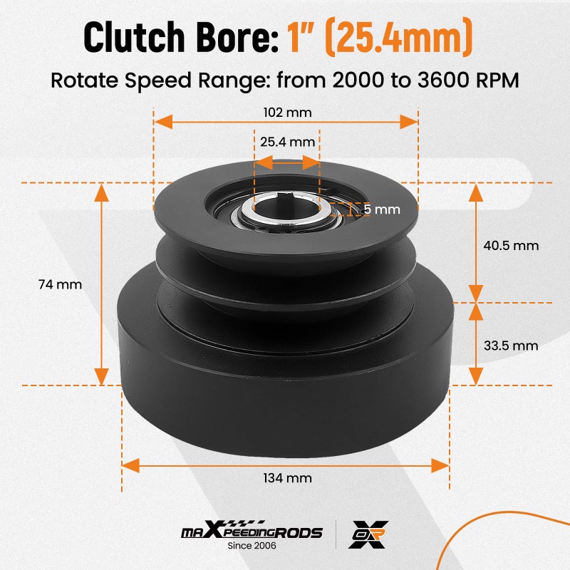 maXpeedingrods 25.4mm 1" Bore Centrifugal Pulley Clutch 8-16HP for ATV's, LTV's, Go Karts 200630 - Image 4