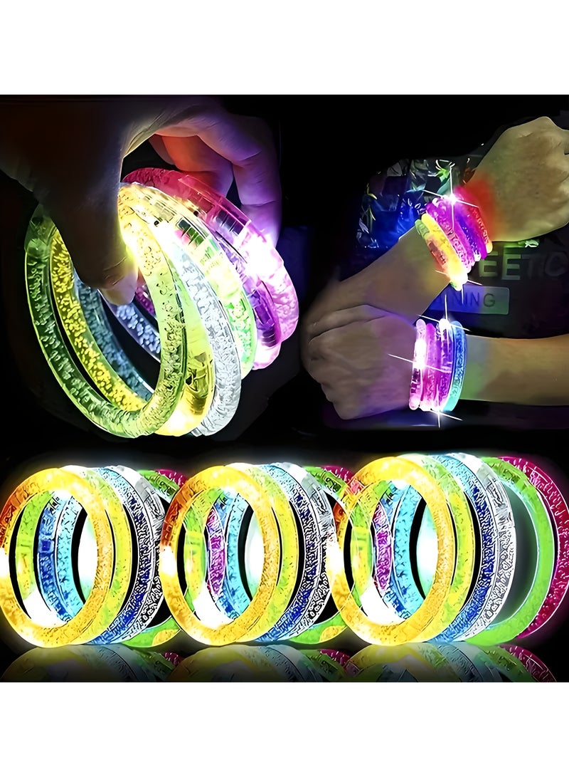 LIXADA 5pcs LED Light-Up Bracelets for Birthday & New Year’s Eve Parties - Mixed Colors, Battery-Powered Fun, Festive Glow Stick Bracelets for Holiday Games, Gifts & Party Activities, Gift for Kids Age 3+ (Random color of bracelet)  - Image 1