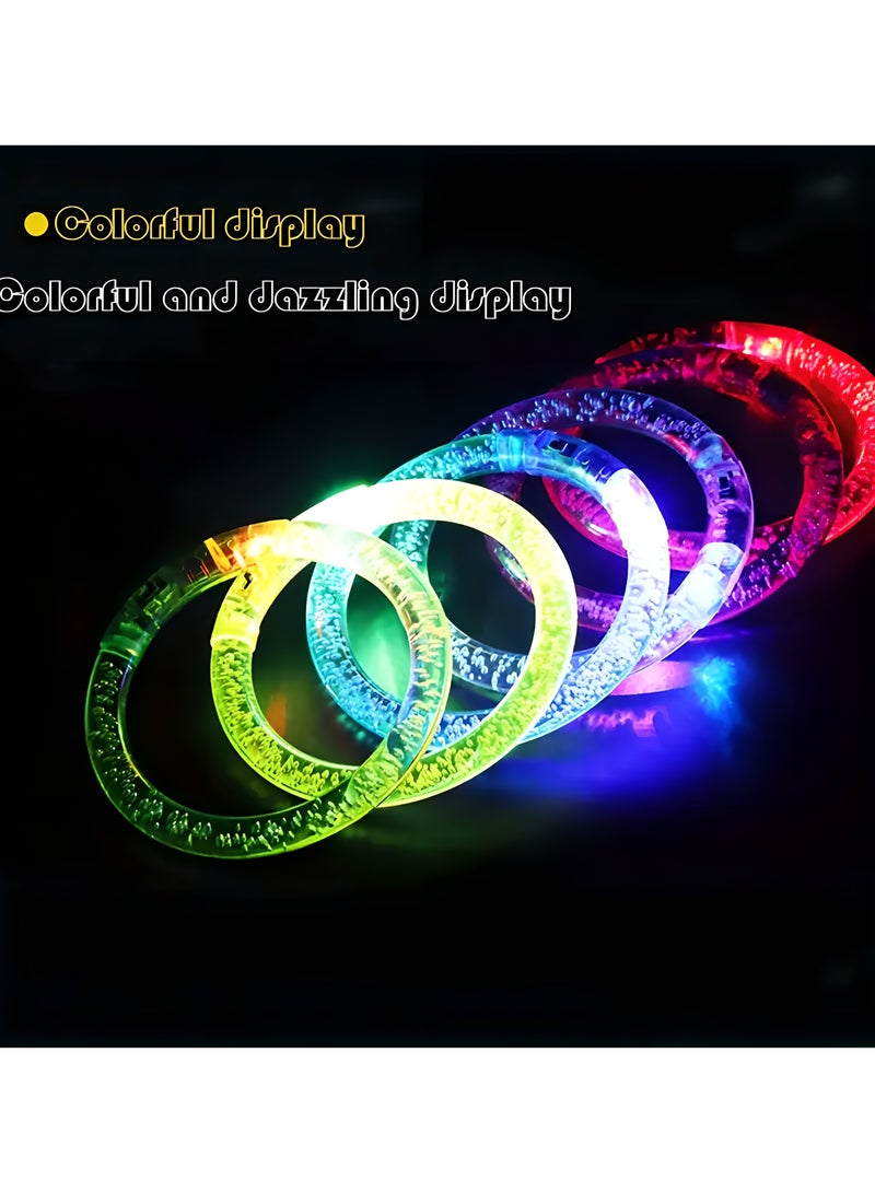 LIXADA 5pcs LED Light-Up Bracelets for Birthday & New Year’s Eve Parties - Mixed Colors, Battery-Powered Fun, Festive Glow Stick Bracelets for Holiday Games, Gifts & Party Activities, Gift for Kids Age 3+ (Random color of bracelet)  - Image 2