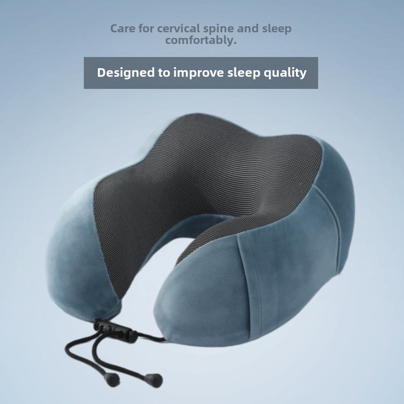 U-Shaped Neck Pillow Memory Foam Ergonomic Cervical Support - Lightweight Portable Design Removable Washable Cover for Travel Home Car Plane Use - Image 3