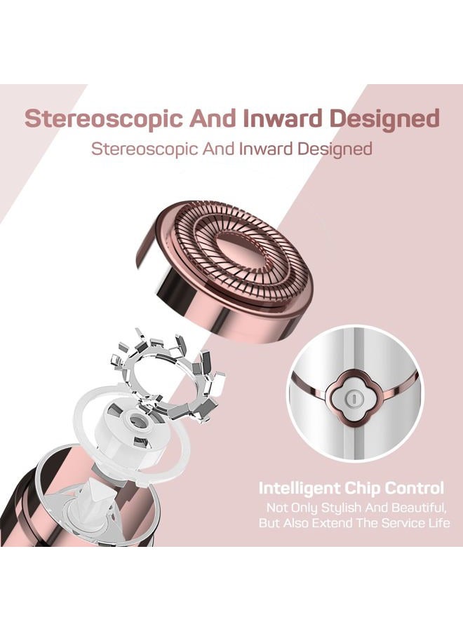 gurelax ماكينات حلاقة كهربائية للنساء لإزالة شعر الوجه - قابلة للشحن، 2 رؤوس بديلة - ماكينة حلاقة خالية من الألم للشفتين، الشارب، الذقن - Image 4