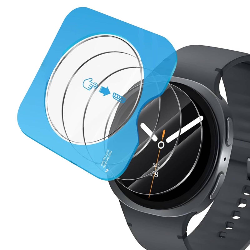Vurtboly 3 Pack Screen Protector Compatible with Samsung Galaxy Watch 8 40mm/44mm & 8 Classic 46mm 2025, Auto-Alignment Kit, 9H Glass, Waterproof, HD Clear Film - Image 1