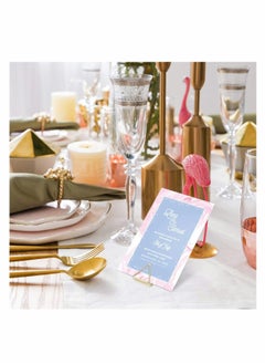 SYOSI ELECDON Place Card Holders, Triangle Shape Table Card Holders Photo Holder Pictures Stand Clips for Place Cards Weddings Anniversary Party Office Desk Name, Gold 24 Pack  - Image 4