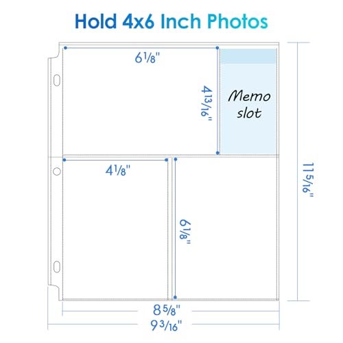 MaxGear 30 Pack 4x6 Photo Sleeves for 3 Ring Binder (180 Pictures), Heavy-Duty Archival Page Protectors, 3-Pocket Clear Photo Album Refill Pages, Plastic Seed Binder Pages 8.5x11, Postcard Sleeves - Image 5
