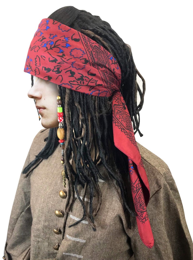 costumebase Exact WIG w/Bandana Dreadlock And Hair Beads Stick DLX Jack Sparrow Costume - Image 3