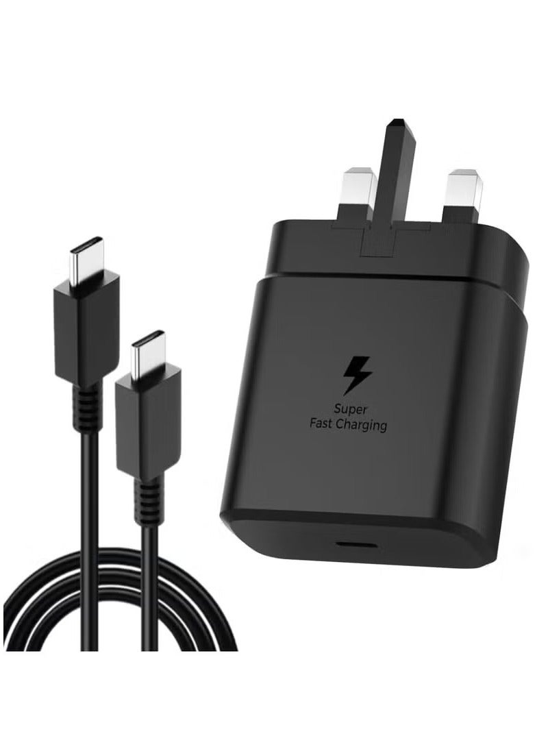 45W USB C Super Fast Charging Charger with 1 m Cable - Compatible with S25 S24 S23 S22 S21 S20 Ultra, S24+ S23+ S22+ S21+, A53, A15, A54, Fold, Flip - Type C Power Adapter, - Image 1