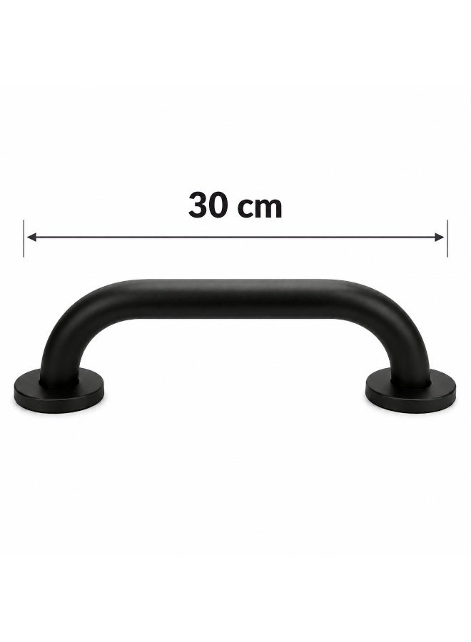 Bathroom Grab Bar 30 cm Stainless Steel Wall-Mounted Handhold for Shower Bathtub & Toilet with Mounting Hardware (Black Matte) - Image 5