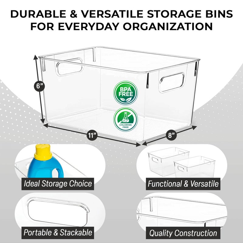 ClearSpace Clear Plastic Storage Bins – Pantry Organizers & Storage Containers, Cabinet Organizer - Home Organization Must Haves for Kitchen, Laundry Room, Office, Closet, Garage & Freezer - Image 4
