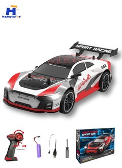 Harvestoy 1:16 Scale Drifting RC Cars, 2.4GHz 4WD RC Race Car, 30km/h High-Speed Remote Control Drift Car Vehicle, Racing Sport for Boys Girls Kids-2 USB Rechargeable Batteries,gitfs for kids  - Image 1