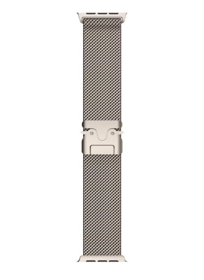 Generic - Stainless Steel Mesh Loop Band for Apple Watch Ultra 2 (49mm/45mm/44mm) & Series 10/9/8/7/6/SE - Titanium Parachute-Style Metal Buckle | Premium Metal Strap - Image 1