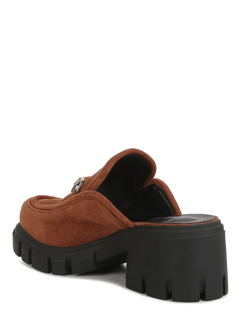 London Rag Velvet Slip On Loafers in Tan