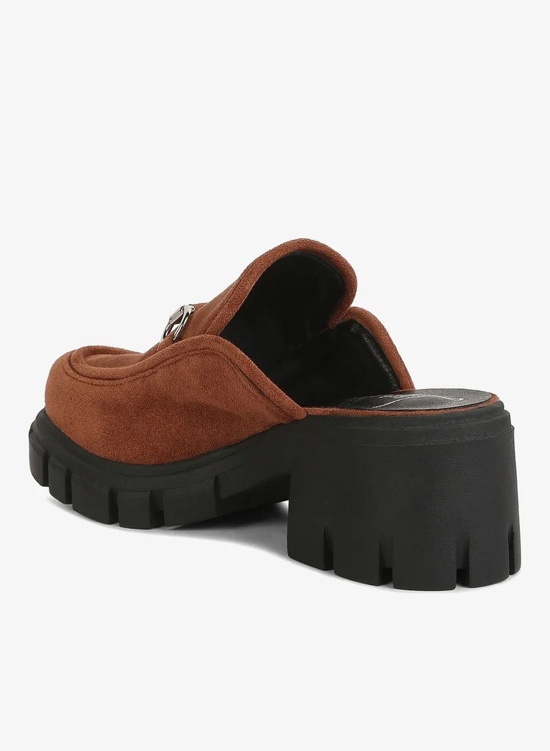 London Rag Tan Velvet Slip On Loafers in Tan for Women | Best Price UAE