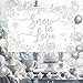 Balterever Snow In Love Bridal Shower Decorations Silver Winter Bridal Shower Decorations with Snow In Love Banner Backdrop Cake Topper for Winter Wedding Engagement Party Supplies - Image 4