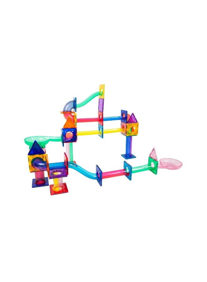 PicassoTiles PicassoTiles Marble Run Magnetic Building Blocks Set (71 Pieces)  - Image 1