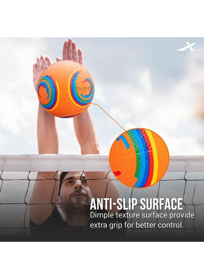 Vector X Glider Rubber Moulded Indoor/Outdoor Volleyball with Butyl Bladder, Orange, Size: 4 (Suitable for Practice/Match/Training) + Free Air Needle - Image 3