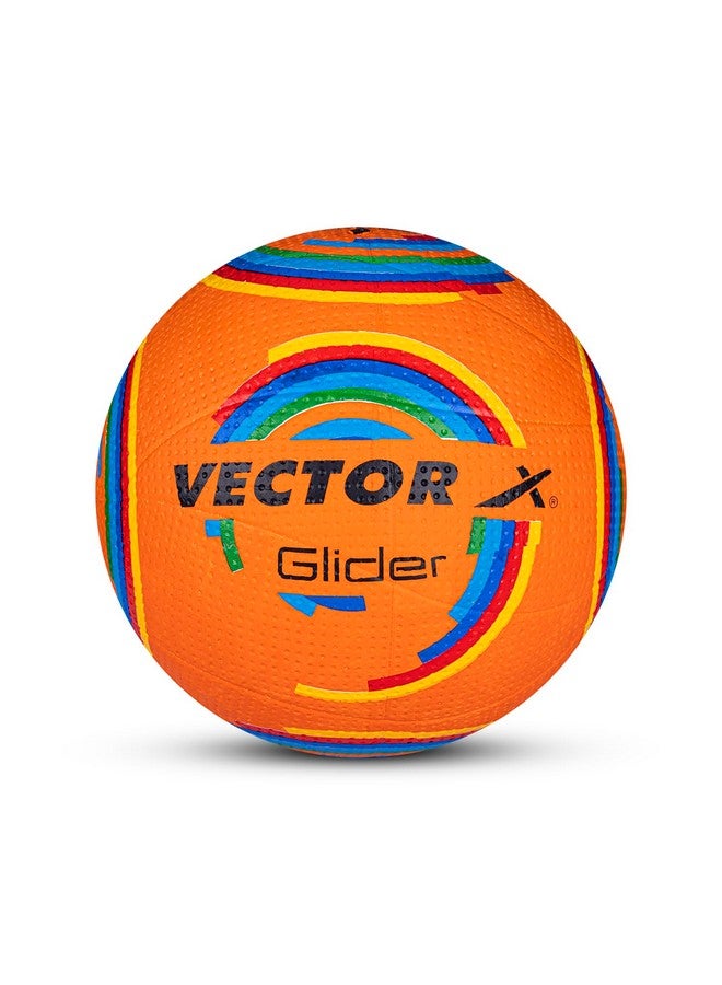 Vector X Glider Rubber Moulded Indoor/Outdoor Volleyball with Butyl Bladder, Orange, Size: 4 (Suitable for Practice/Match/Training) + Free Air Needle - Image 1
