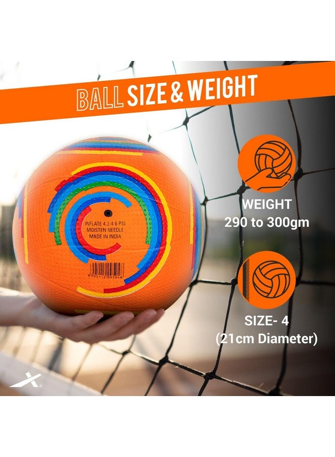 Vector X Glider Rubber Moulded Indoor/Outdoor Volleyball with Butyl Bladder, Orange, Size: 4 (Suitable for Practice/Match/Training) + Free Air Needle - Image 5