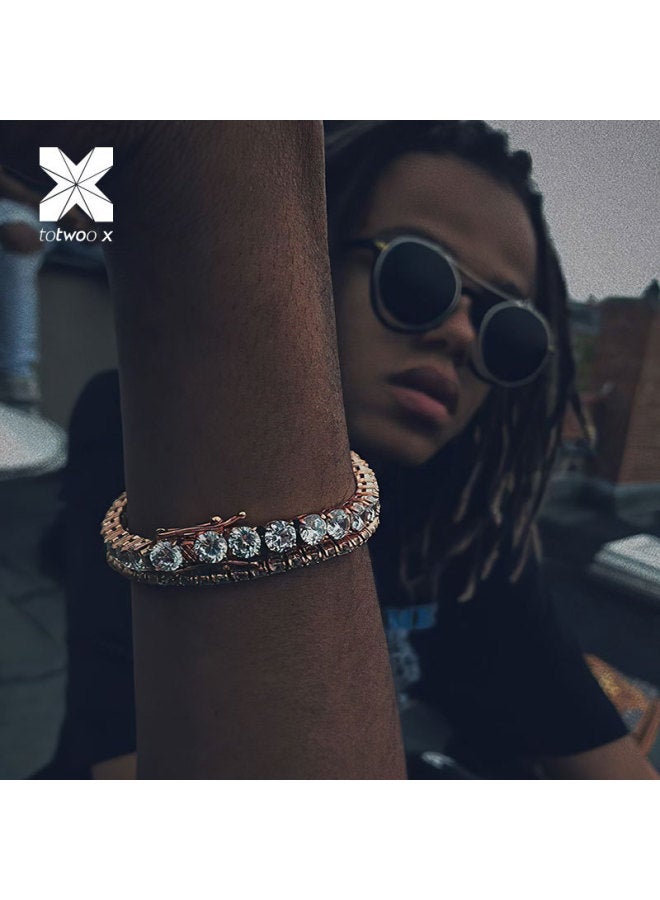 totwoo X Shining Tennis Bracelet Classic Fashion Simple Shining Bracelet Hip Hop Shining Zircon Bracelet - Image 4
