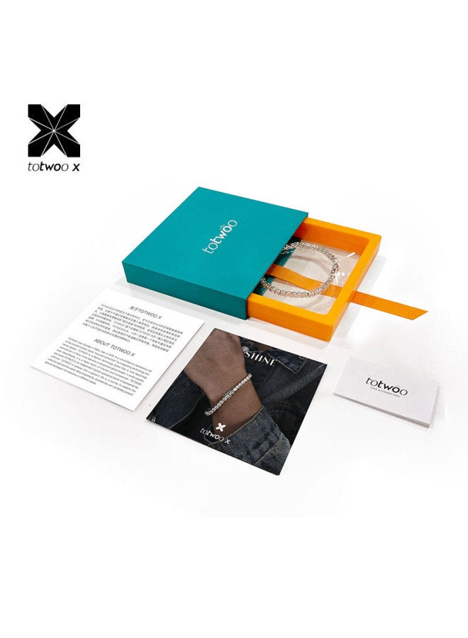 totwoo X Shining Tennis Bracelet Classic Fashion Simple Shining Bracelet Hip Hop Shining Zircon Bracelet - Image 5
