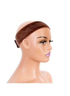 Wig Grip Band Flexible Velvet Scarf Adjustable Wig Comfort Band Headband Wig Comfort NonSlip Adjustable Fasten Wig Bands with Wavy Silicone Brown