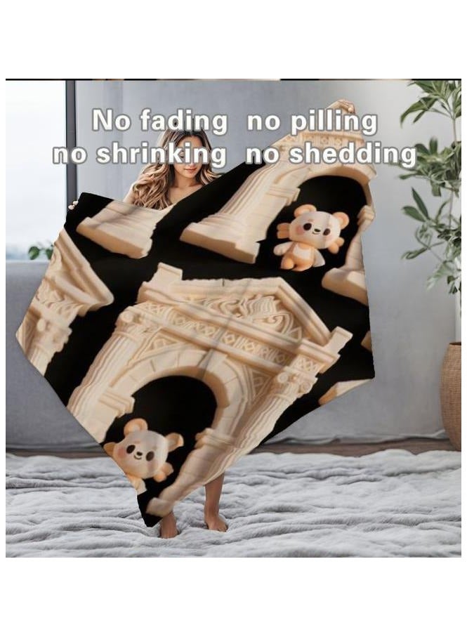 عام بطانية رقيقة من الفانيلا الكرتونية للأطفال أو الطلاب (دافئة ومريحة ومناسبة للنوم والألعاب) 100 سم * 150 سم - 1096 - Image 5