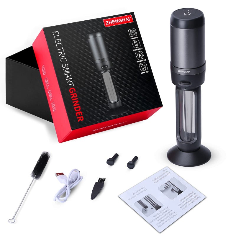 ZHENGHAI Electric Smart Herb and Spice Grinder, Grinding Fill Integrated. Two-way Automatic, Upgrade Sharp teeth, Fine Grind, For Fluffy Product (Black)  - Image 5