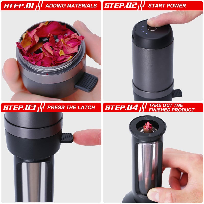 ZHENGHAI Electric Smart Herb and Spice Grinder, Grinding Fill Integrated. Two-way Automatic, Upgrade Sharp teeth, Fine Grind, For Fluffy Product (Black)  - Image 4