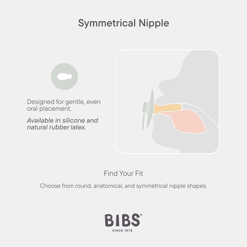 BIBS Pacifiers 6-18 Months | 2-Pack Soothers | Symmetrical | BPA-Free Natural Rubber | Made in Denmark | Sage/Hunter Green Colour Pacifier - Image 3