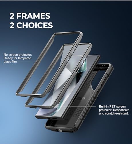 Dexnor Magnetic Case for Samsung Galaxy S24 Ultra Case, Compatible with Magsafe, 2 Front Frames & Built-in Screen Protector, Bumper Rugged Shockproof Full-Body Protective Cover with Kickstand,Black - Image 5