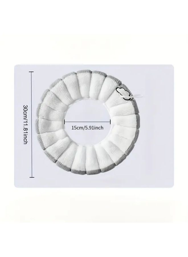 Soft Plush Toilet Lid Cover 2Pcs Grey Non Slip Base Easy Clean All Season Bathroom Decor - Image 4