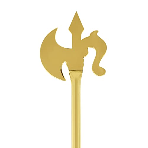 memoir Brass Gold Plated Miniature Parshuram Farsa Durga Kaali Weapon Stick Hindu Pooja Item Temple Accessory for Home Decor - Image 2