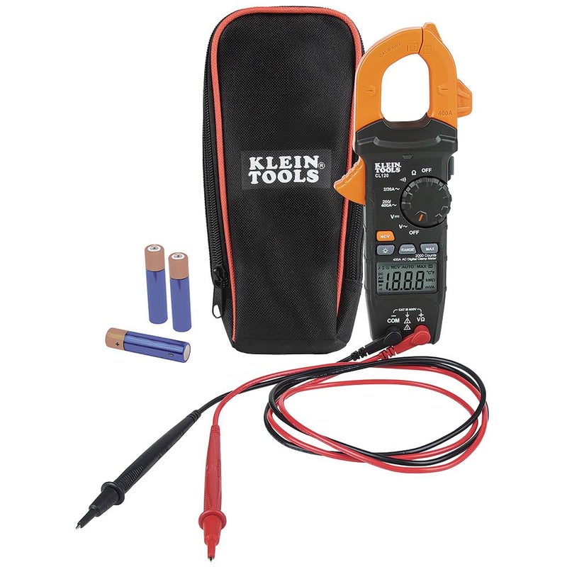 Klein Tools CL120 Digital Clamp Meter, Auto-Ranging 400 Amp AC, AC/DC Voltage, Resistance, Continuity, Non-Contact Voltage Tester Detection - Image 1