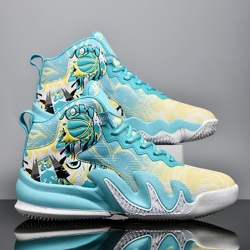 One-Piece Delivery Trendy New Basketball Shoes Men'S Children'S High-Top Sneakers Cement Floor Primary School Students Sneaker - Image 2
