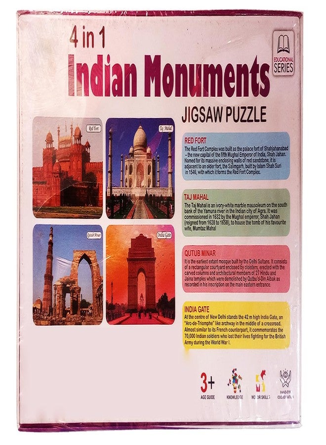 The GrowSome Hindi Vowels to Build Kid Knowledge| English Vocabulary Jigasaw | Animal Puzzle for Kids| Kids Jigsaw Puzzle, Indian Seasons Theme, Ages 3+ (Indian Momuments) - Image 3