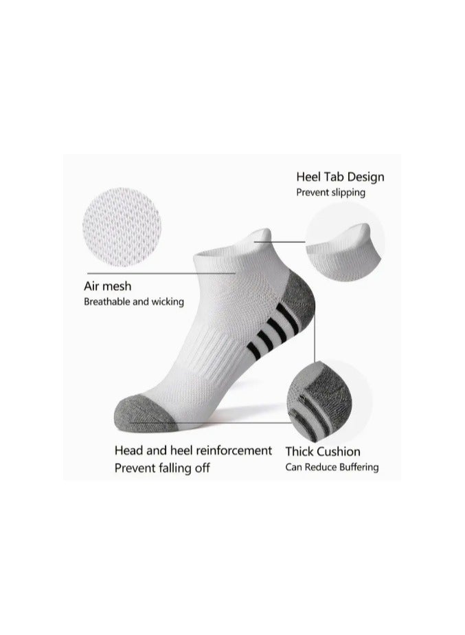 3 أزواج من جوارب رياضية قصيرة للرجال باللون الأبيض مع خطوط – مريحة، ناعمة، قابلة للتهوية لفصل الصيف - Image 2