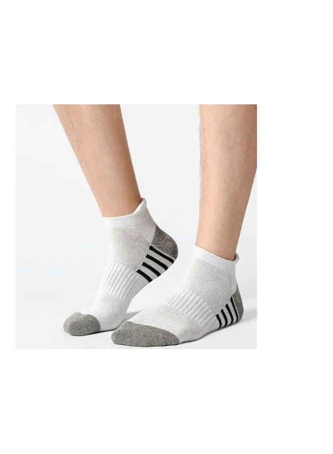 3 أزواج من جوارب رياضية قصيرة للرجال باللون الأبيض مع خطوط – مريحة، ناعمة، قابلة للتهوية لفصل الصيف - Image 4