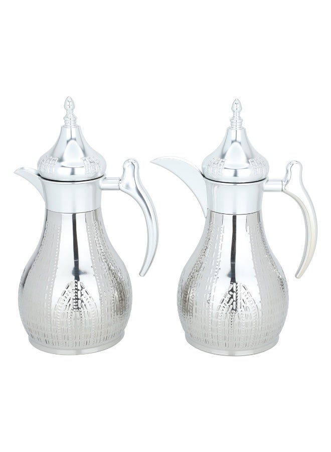 السيف غاليري طقم ترامس هيلة السيف غاليري، 1.2/1.2 لتر، يد شفاف، قطعتين، حافظة داخلية استيل، هيكل خارجي استيل - فضي - Image 1